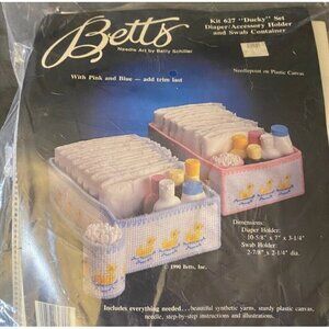 Betts Needle Art Plastic Canvas New Kit 627 Vintage‎ Ducky Set Diaper Accessory